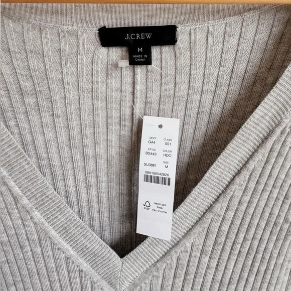đź©¶ NWT J.Crew Gray Ribbed Silk Blend Sweater Dress Medium - Picture 11 of 11